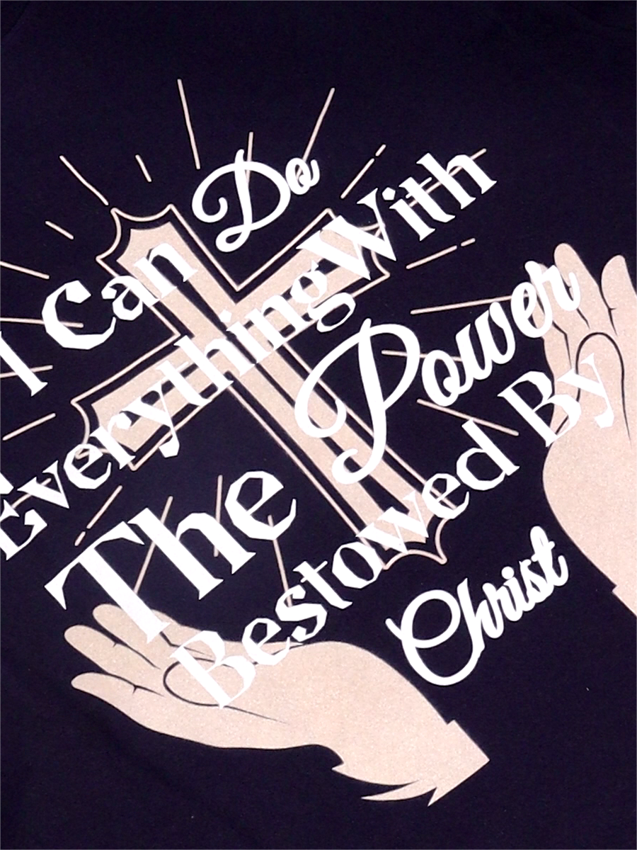 I Can Do Everything Printed Short-sleeved Cotton T-shirt